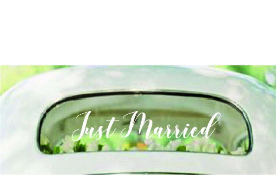 Just married Aufkleber,  Autoaufkleber, Hochzeitsdeko,  Sticker für das Auto, Hochzeitsdeko Hochzeitsschild