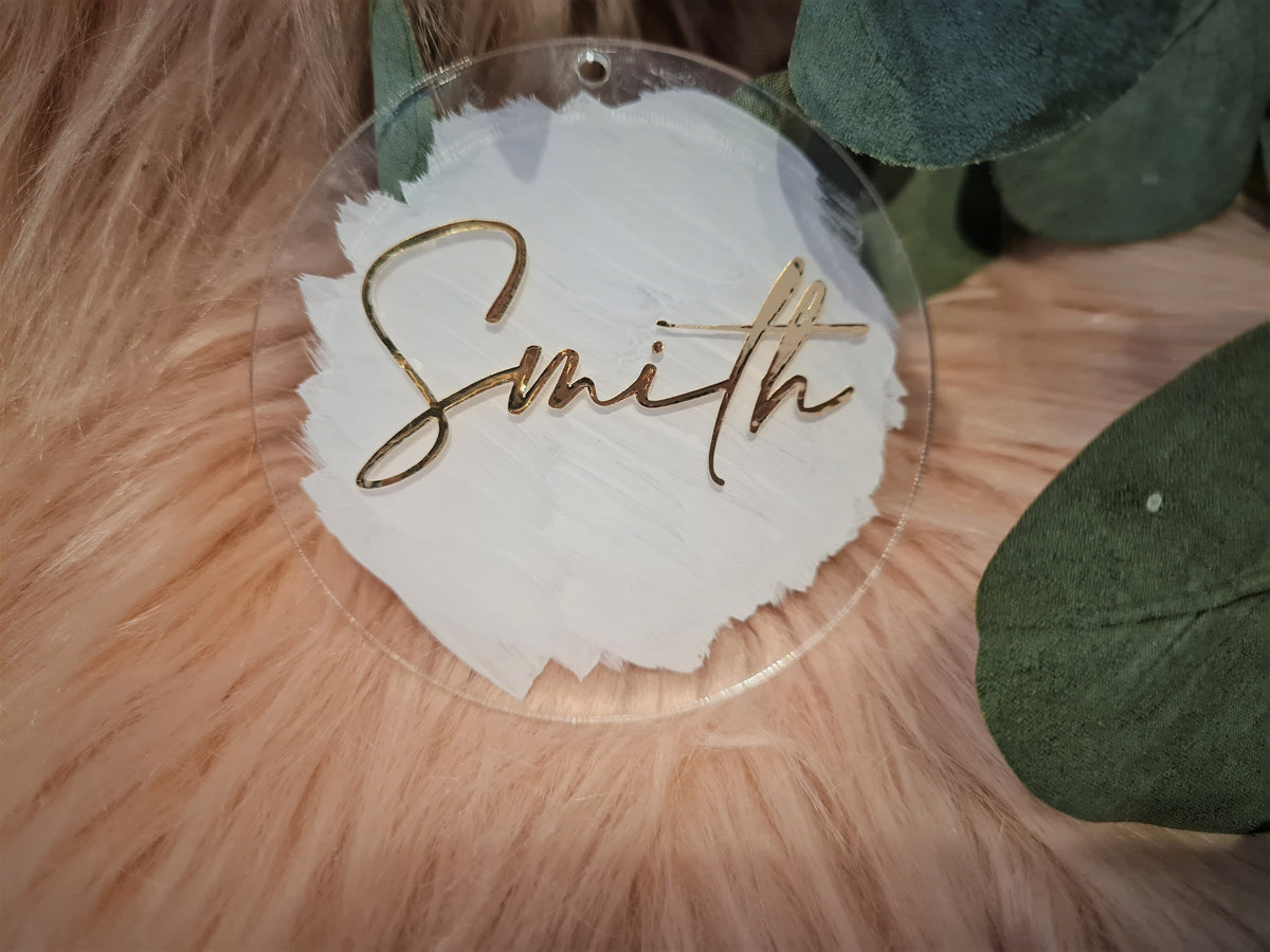 Platzkarte Acrylschild Hochzeit  Geschenk Verlobung   Acrylschild  Taufe, Türschild Namensschild Personalisiert