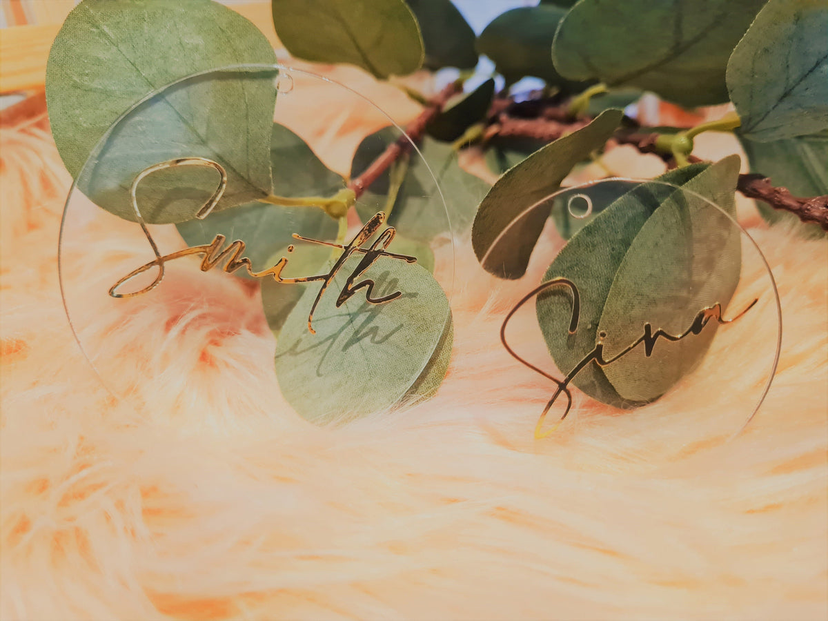 Platzkarte Acrylschild Hochzeit  Geschenk Verlobung   Acrylschild  Taufe, Türschild Namensschild Personalisiert
