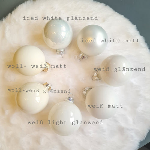 10cm Weihnachtskugel wollweiß personalisiert, Christbaumkugel,  Weihnachtskugel mit Namen ,  Weihnachtsbaum ornaments personalised