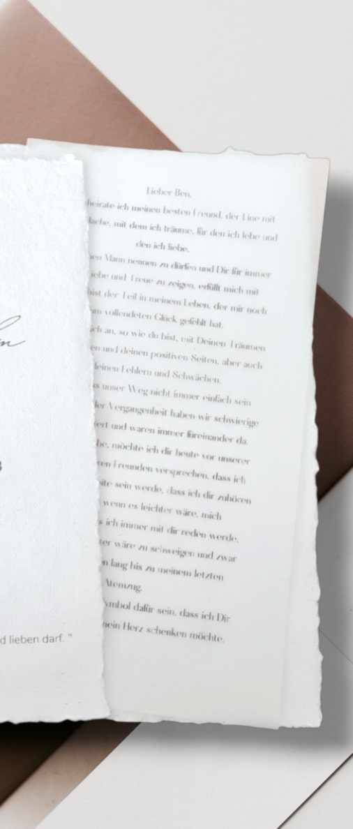 Elegantes Ehegelübde mit transparentem Inlay für das Gelübde Eheversprechen/Hochzeitstag /marriage Vows - Personalisiert + Gelübdedruck
