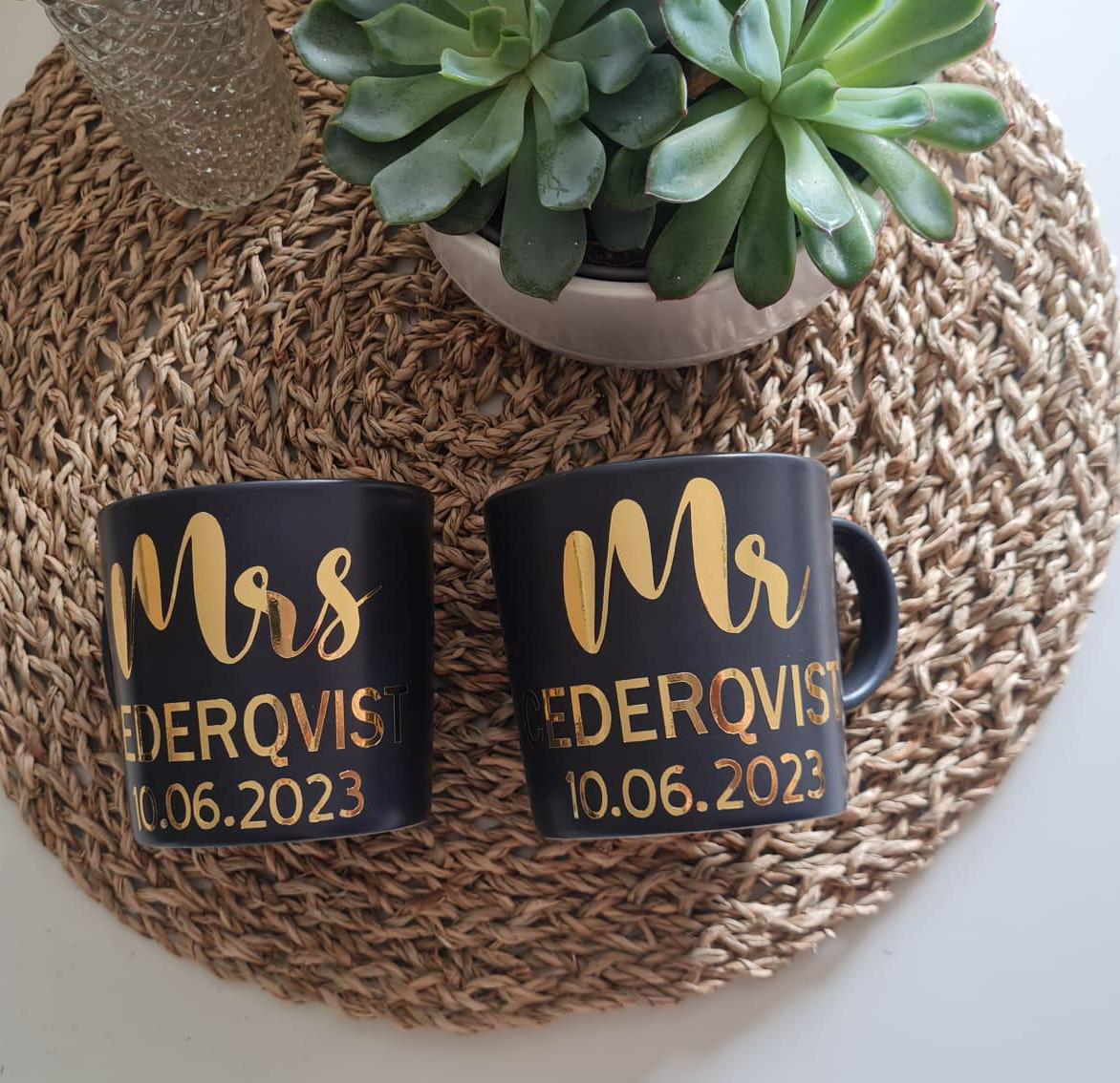 Hochzeitstassen ,Tassen set,  Mr &Mrs, wedding,  Paartassen, personalisierte Tassen,  Kaffeetasse, Kaffeebecher