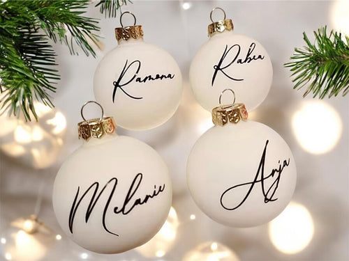 6 cm  Glas Weihnachtskugel personalisiert, Christbaumkugel,  Weihnachtsschmuck Glaskugel,   6cm verschiedene  Farben