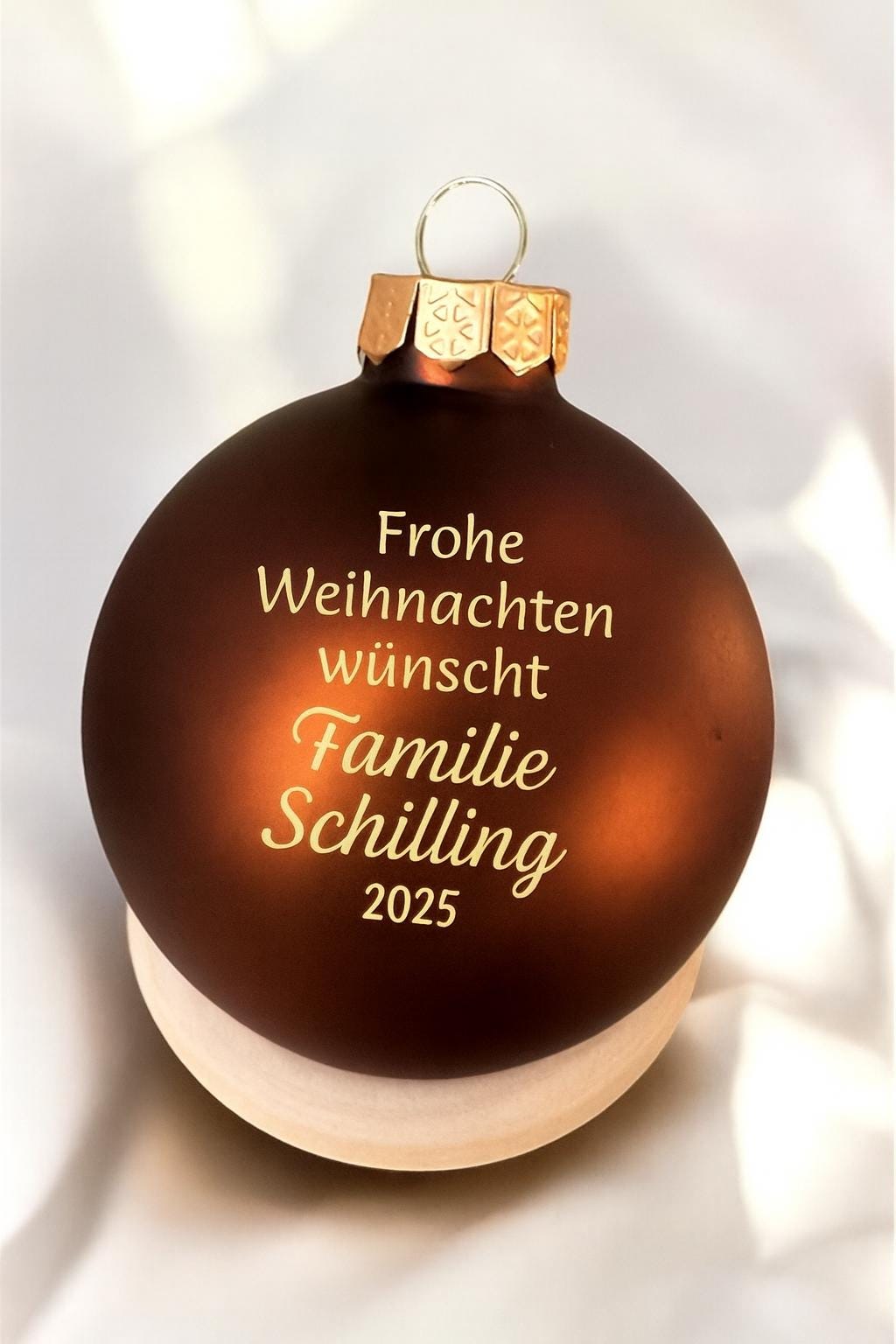 Gravierte Weihnachtskugel  mit LED Beleuchtung personalisiert, Christbaumkugel,   Glaskugel, Glas,  6cm xmas ornament christmas