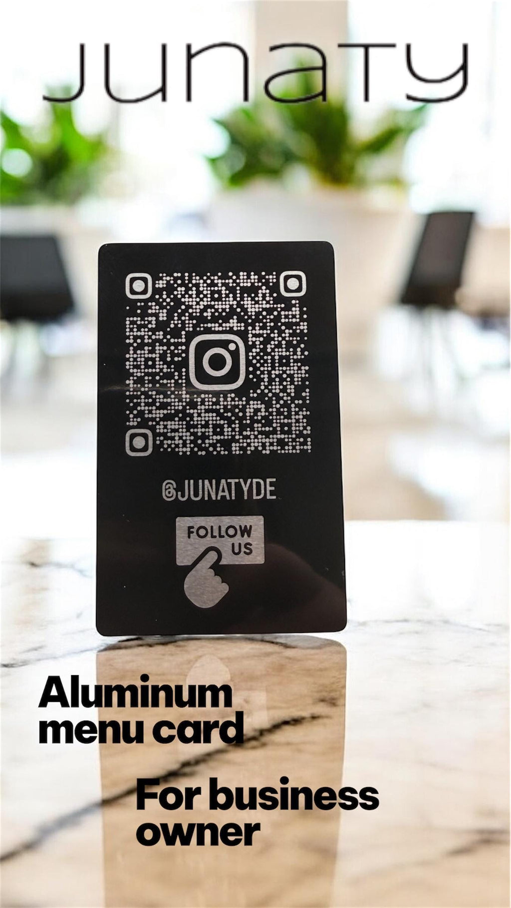 Aluminium-Visitenkarte 0.5 mm personalisiert mit Logo & QR-Code | Beidseitig gelasert | Businesscards, Networking, Hochwertig, Exklusiv